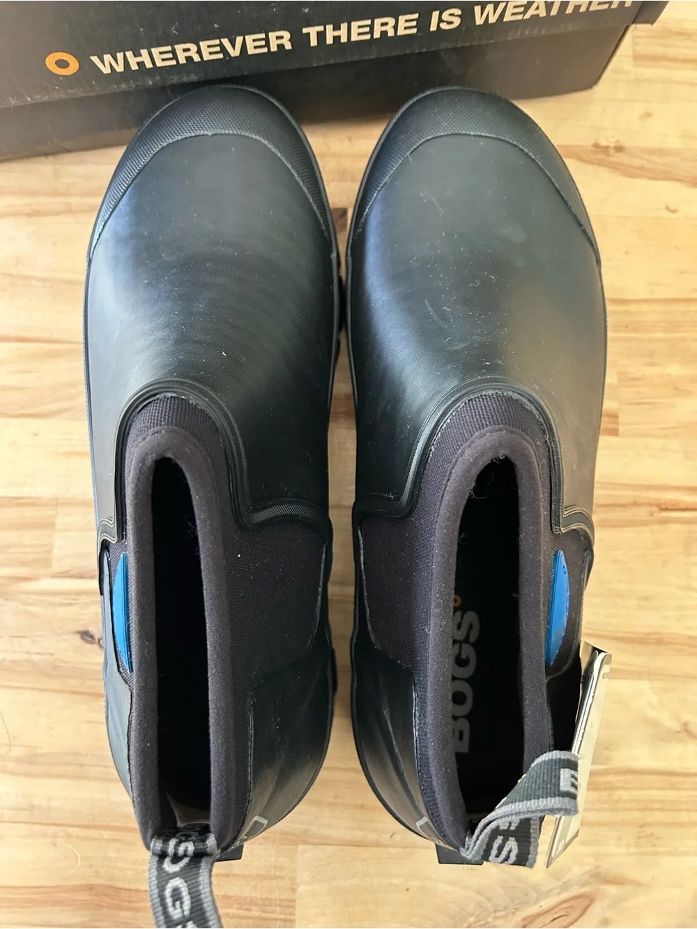 Bogs Men's Black Slip-On Waterproof Ankle Boots